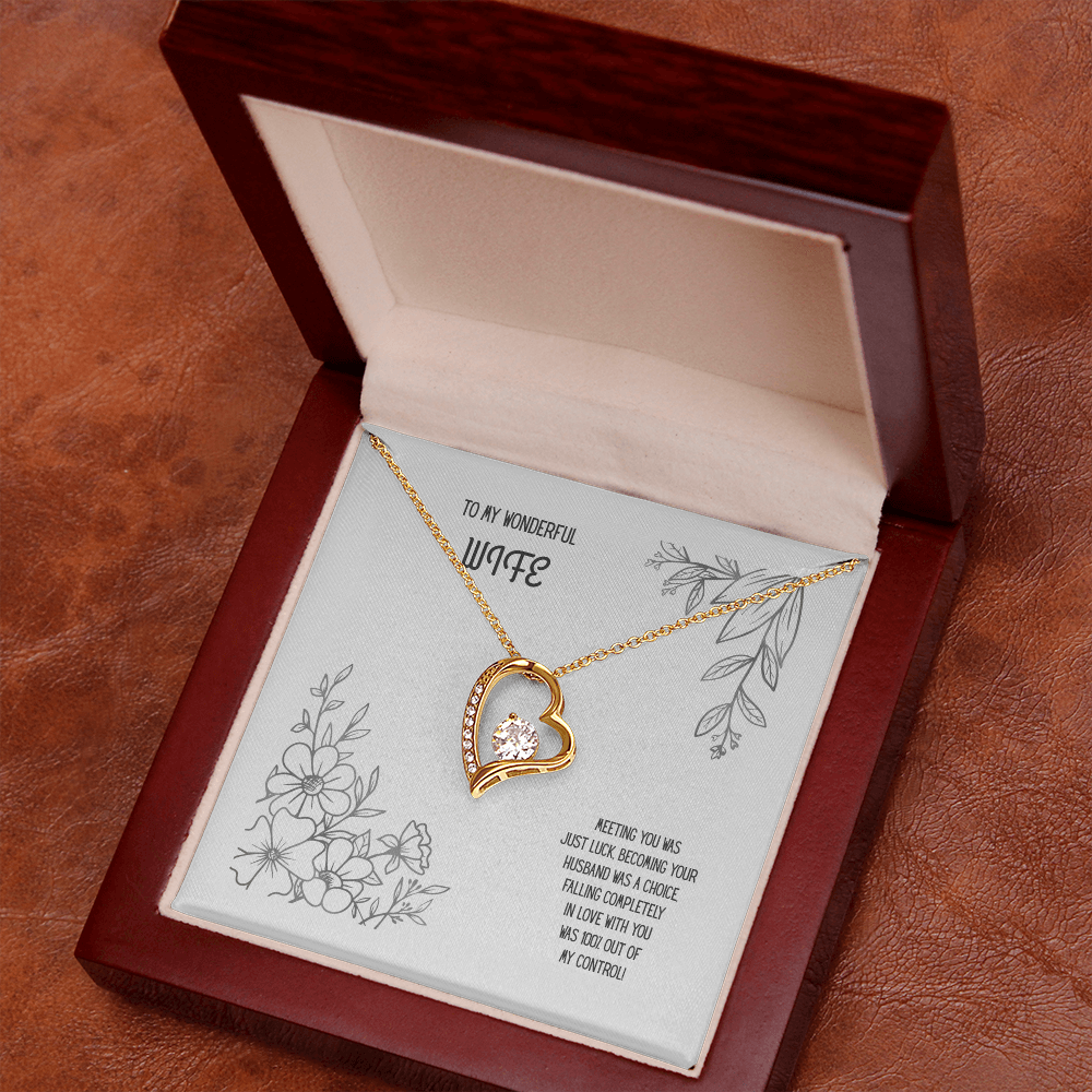To My Wonderful Wife Black/White Heart Pendent