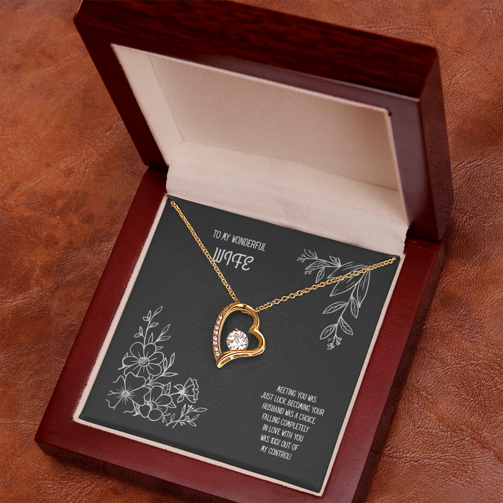 To My Wonderful Wife Black/White Heart Pendent