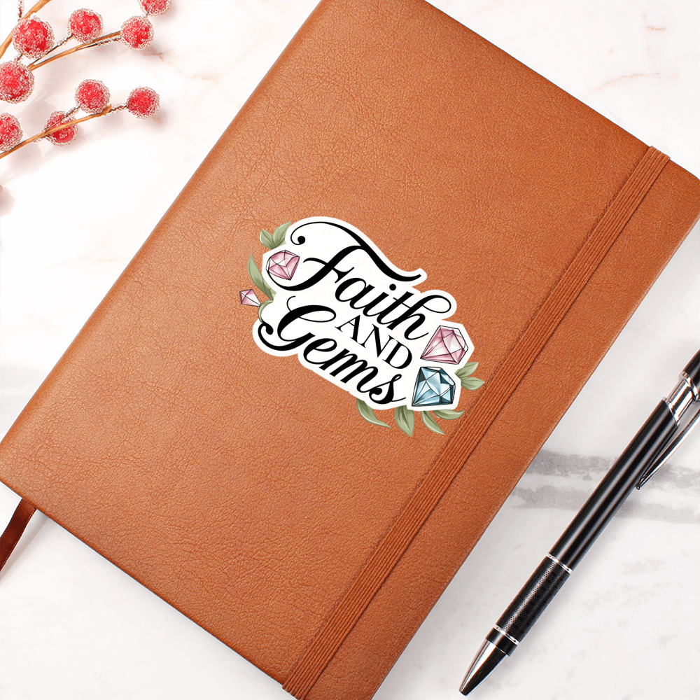 Faith And Gems Leather Notebook