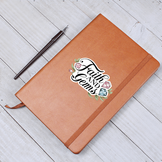Faith And Gems Leather Notebook
