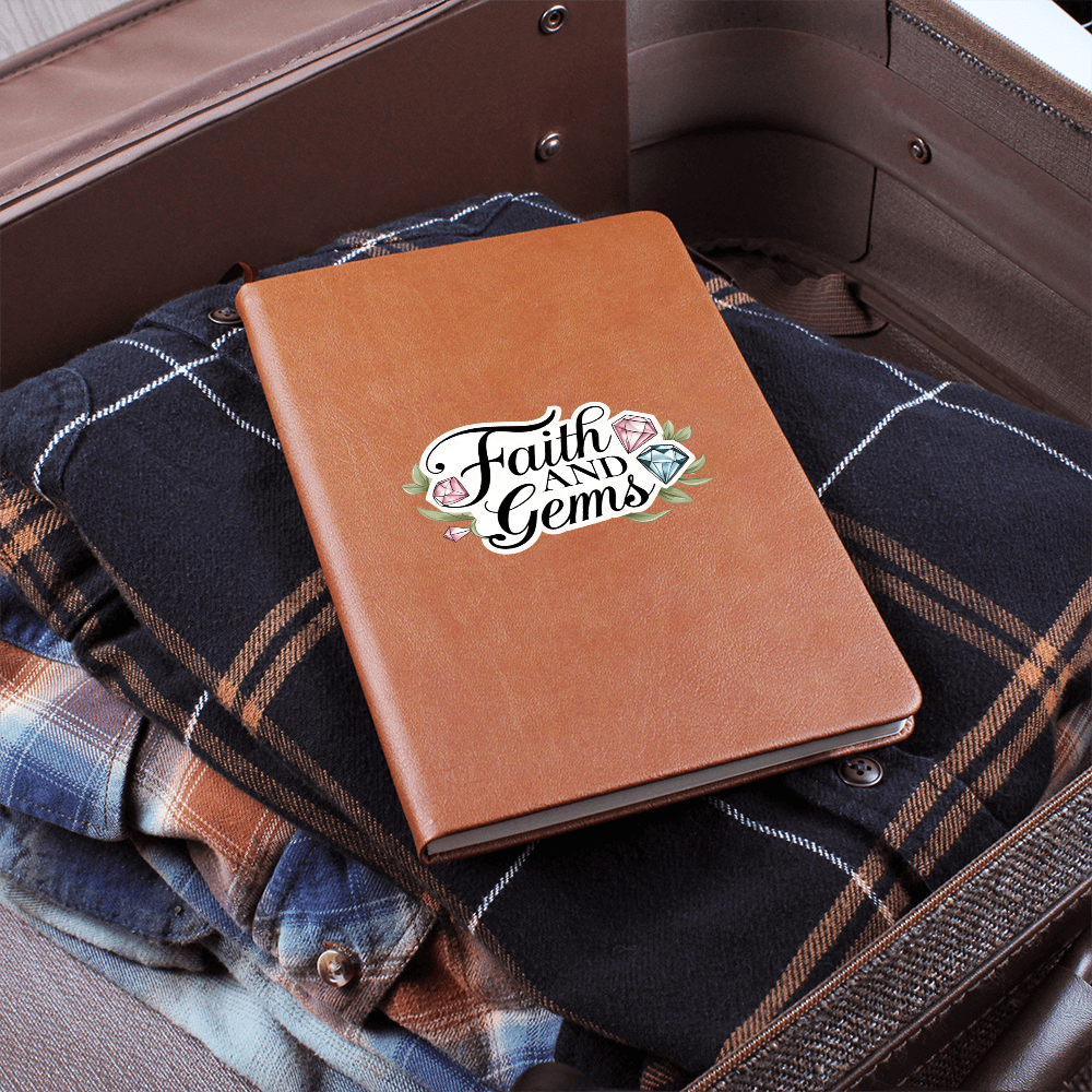 Faith And Gems Leather Notebook