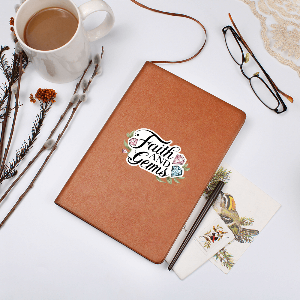 Faith And Gems Leather Notebook