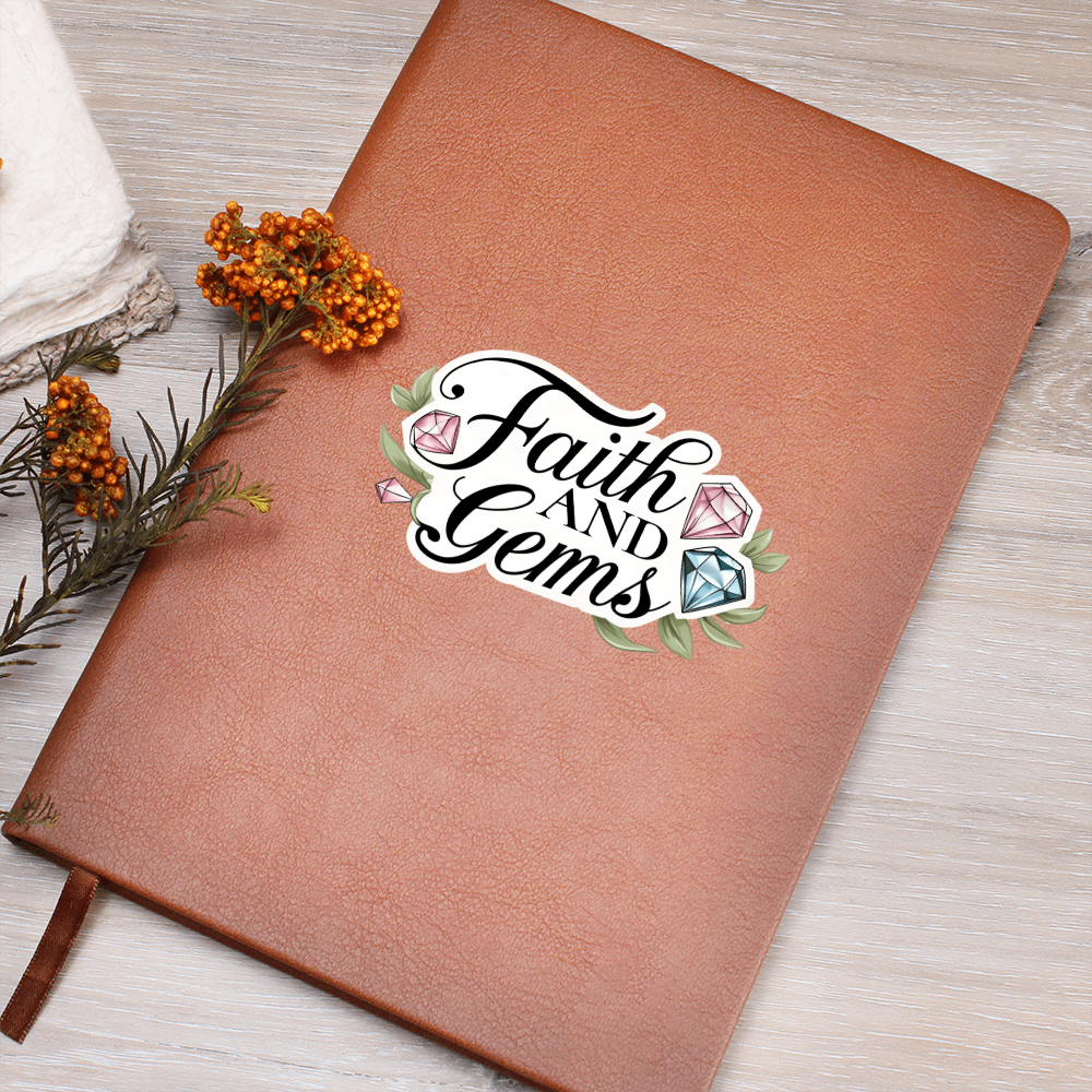 Faith And Gems Leather Notebook