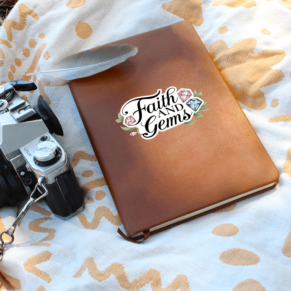 Faith And Gems Leather Notebook