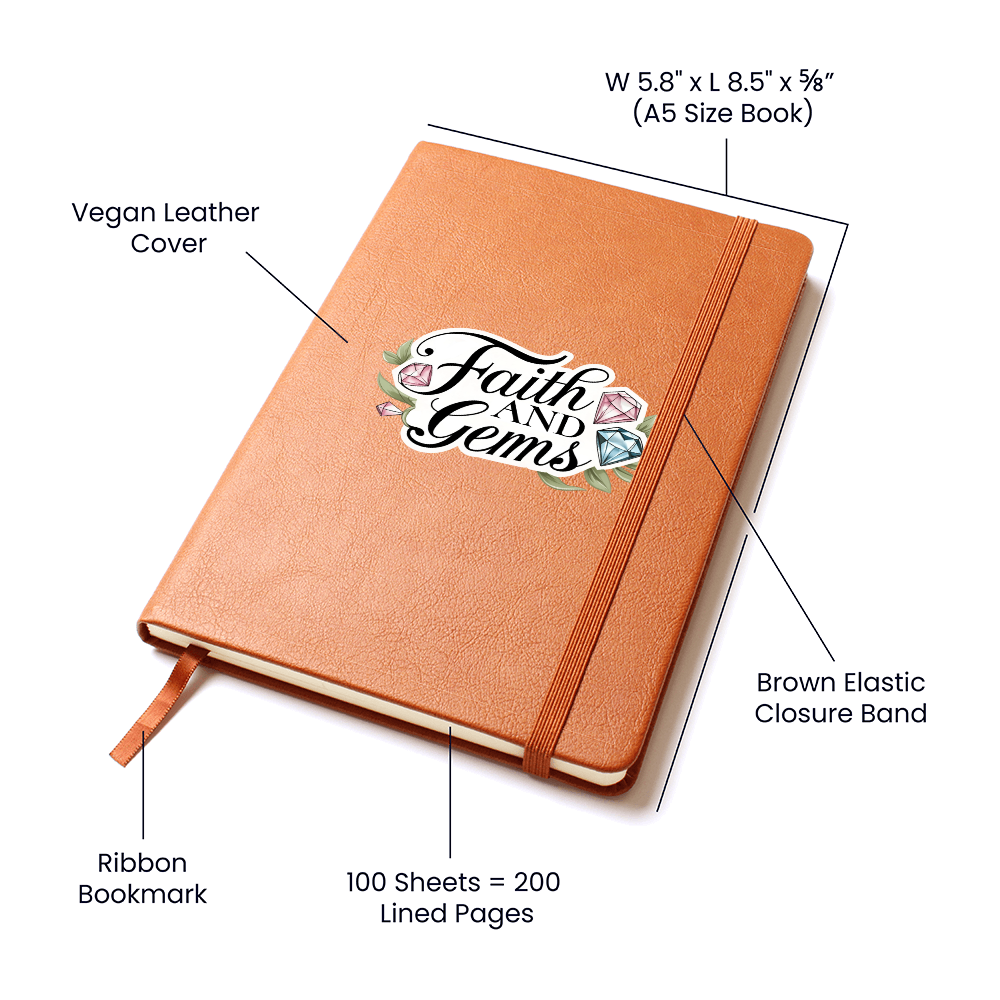 Faith And Gems Leather Notebook