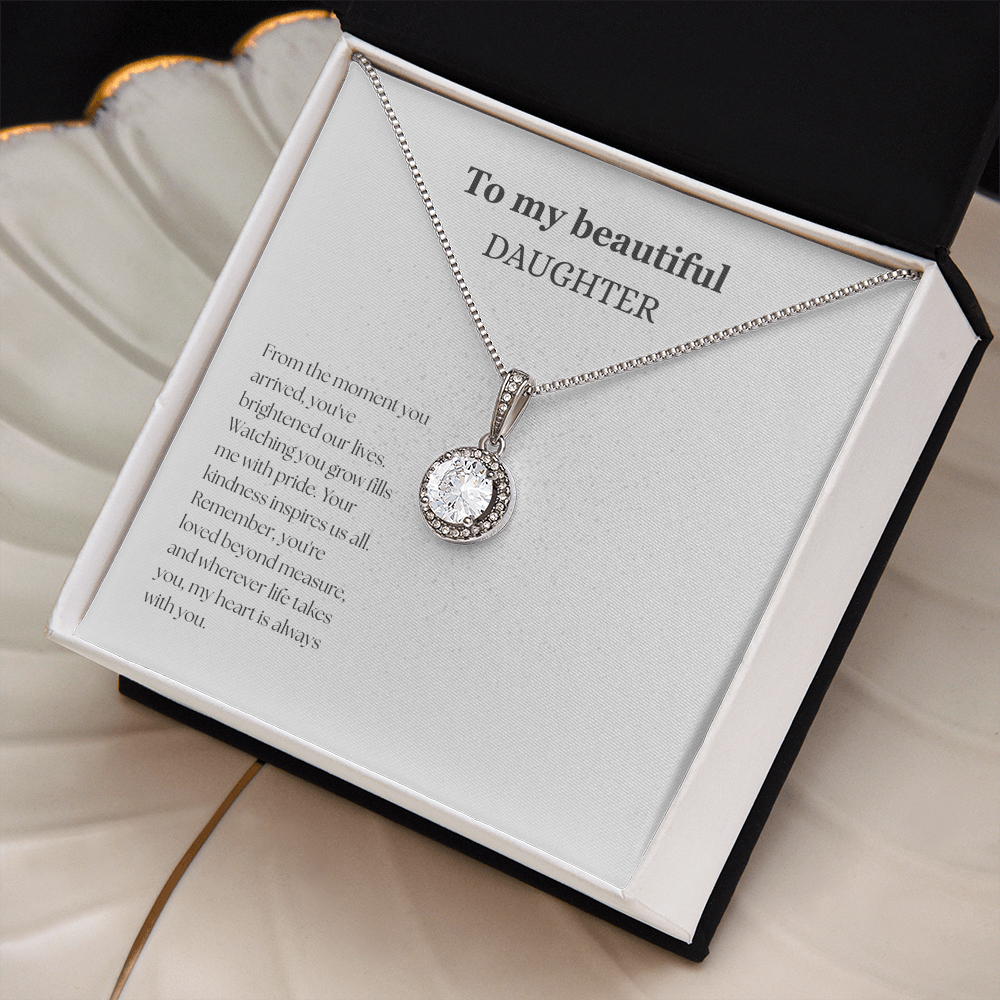 To My Beautiful Daughter White/Black Eternal Hope Necklace