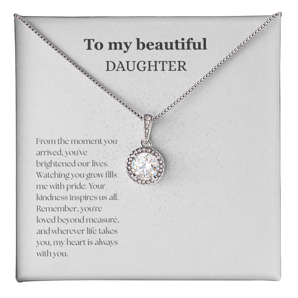 To My Beautiful Daughter White/Black Eternal Hope Necklace
