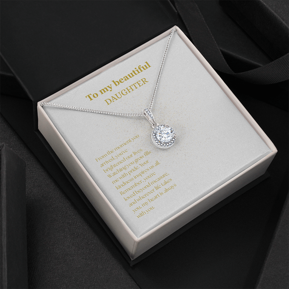 To My Beautiful Daughter White/Gold Eternal Hope Necklace