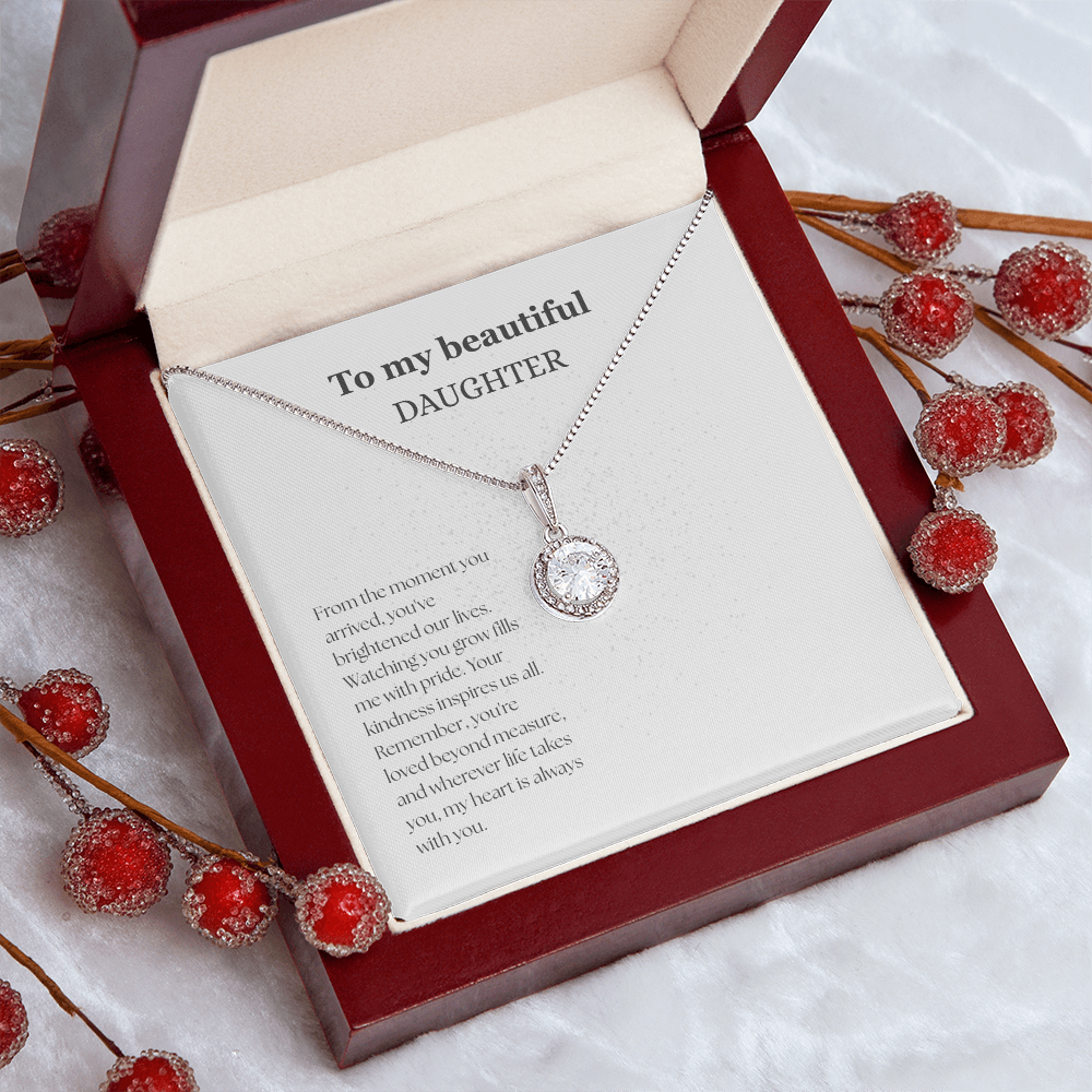 To My Beautiful Daughter White/Black Eternal Hope Necklace