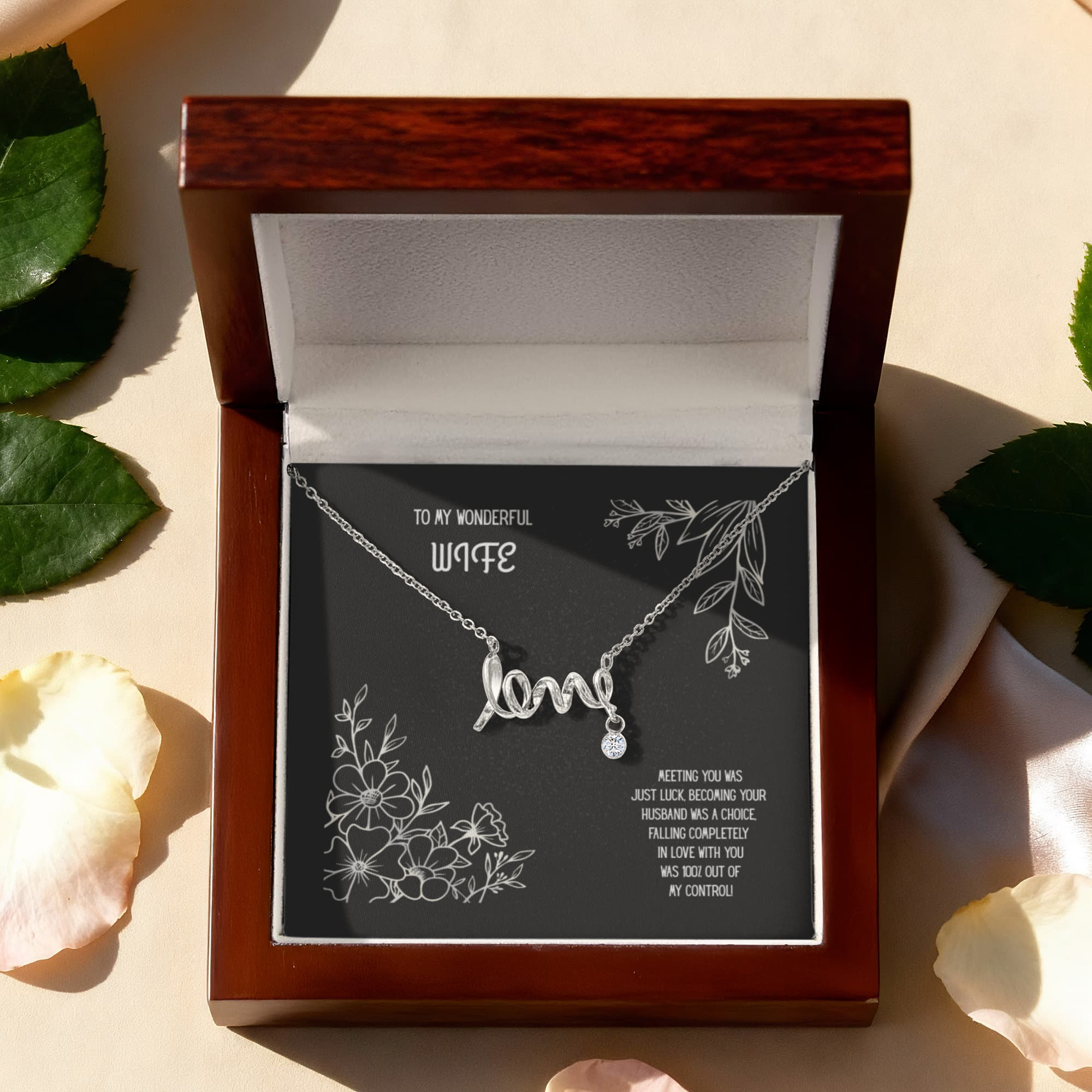 To My Wonderful Wife, Scripted Love Necklace