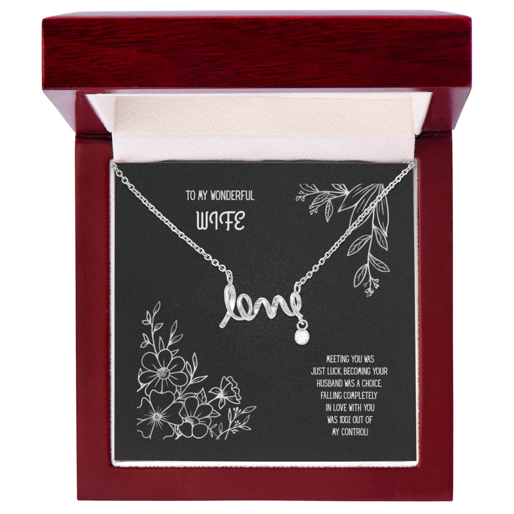 To My Wonderful Wife, Scripted Love Necklace