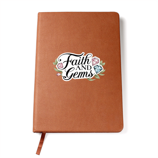 Faith And Gems Leather Notebook