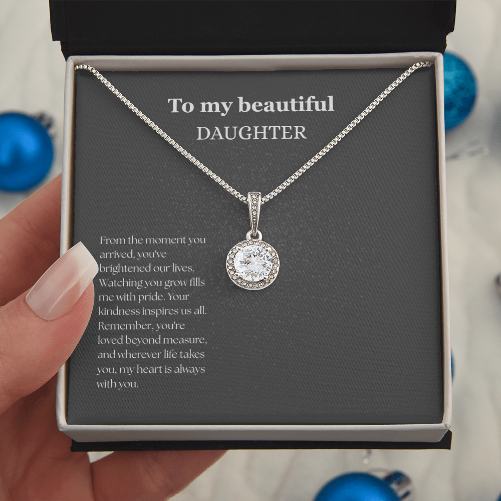 To My Beautiful Daughter Black/White Eternal Hope Necklace
