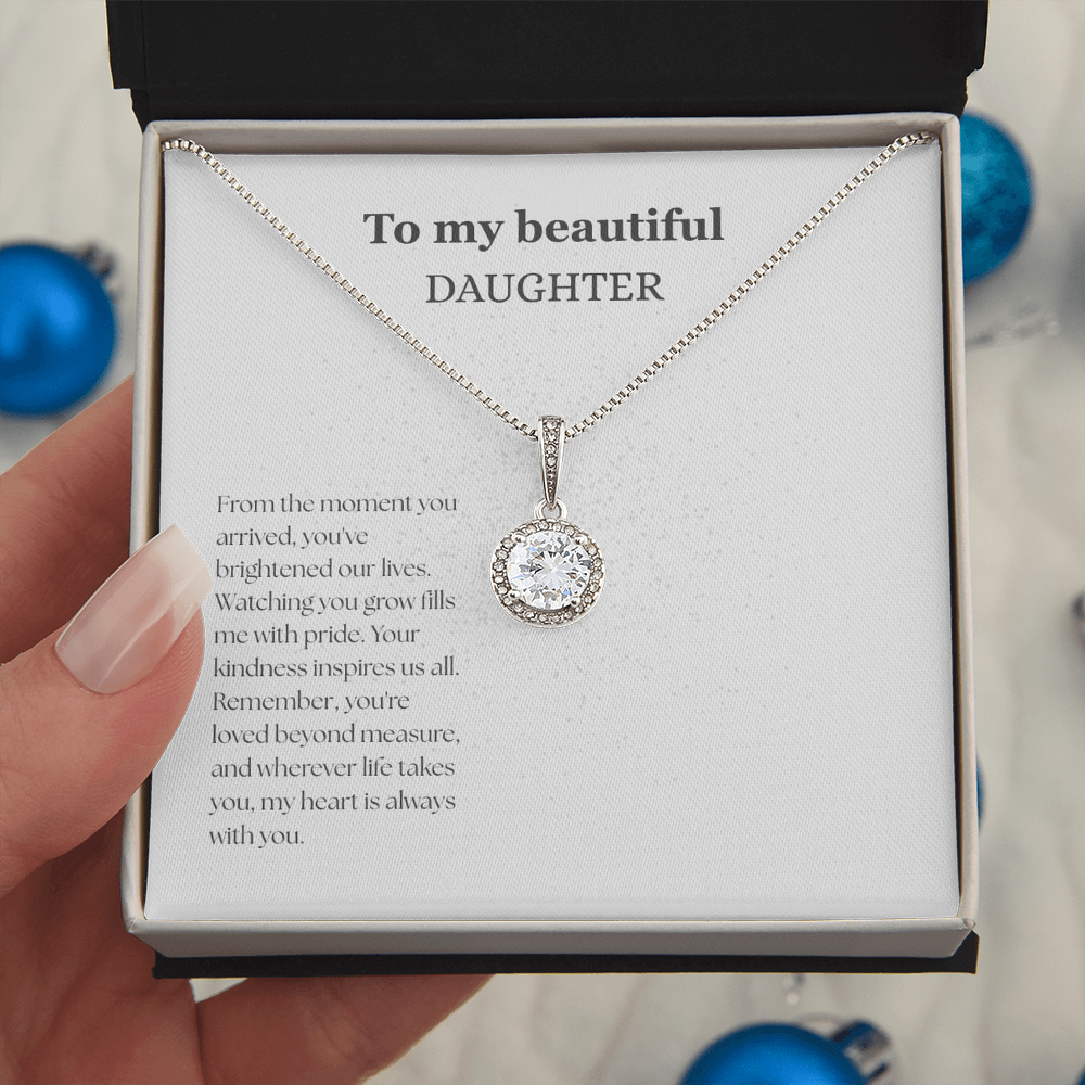 To My Beautiful Daughter White/Black Eternal Hope Necklace