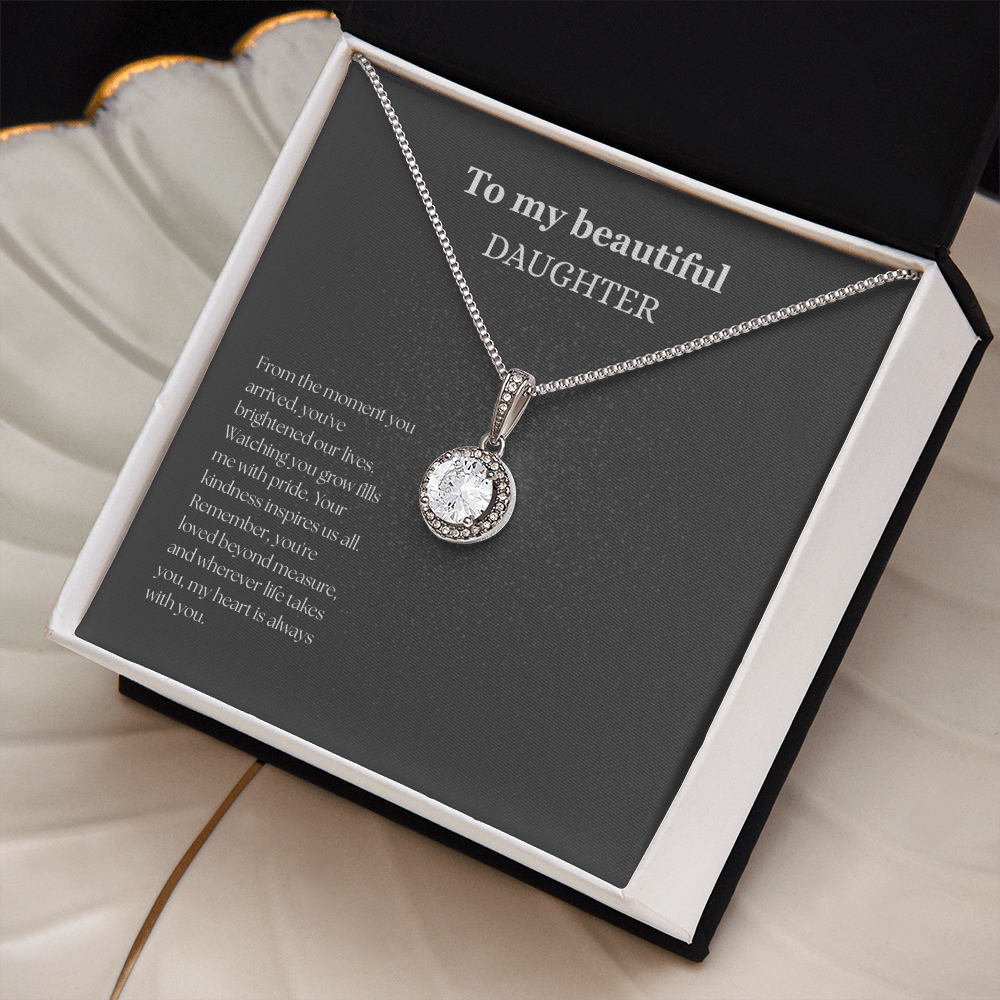 To My Beautiful Daughter Black/White Eternal Hope Necklace