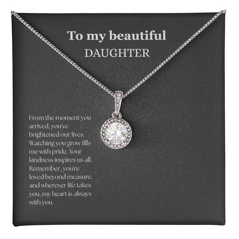 To My Beautiful Daughter Black/White Eternal Hope Necklace