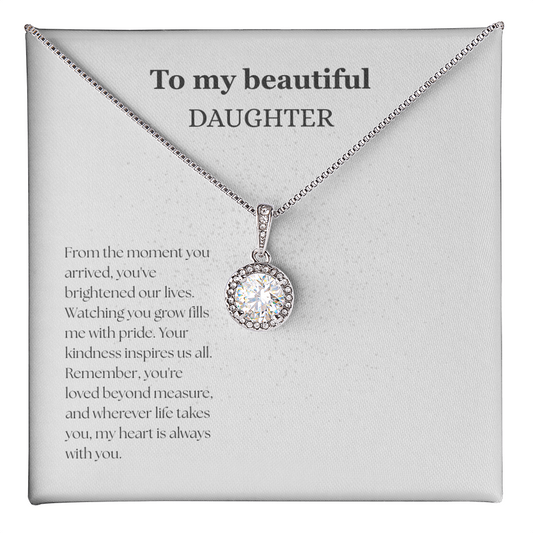 To My Beautiful Daughter White/Black Eternal Hope Necklace