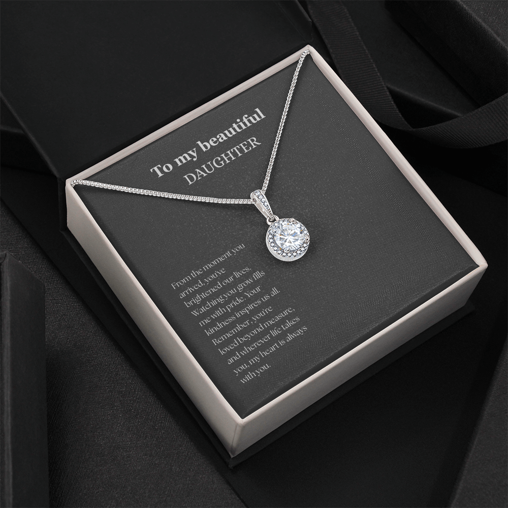 To My Beautiful Daughter Black/White Eternal Hope Necklace