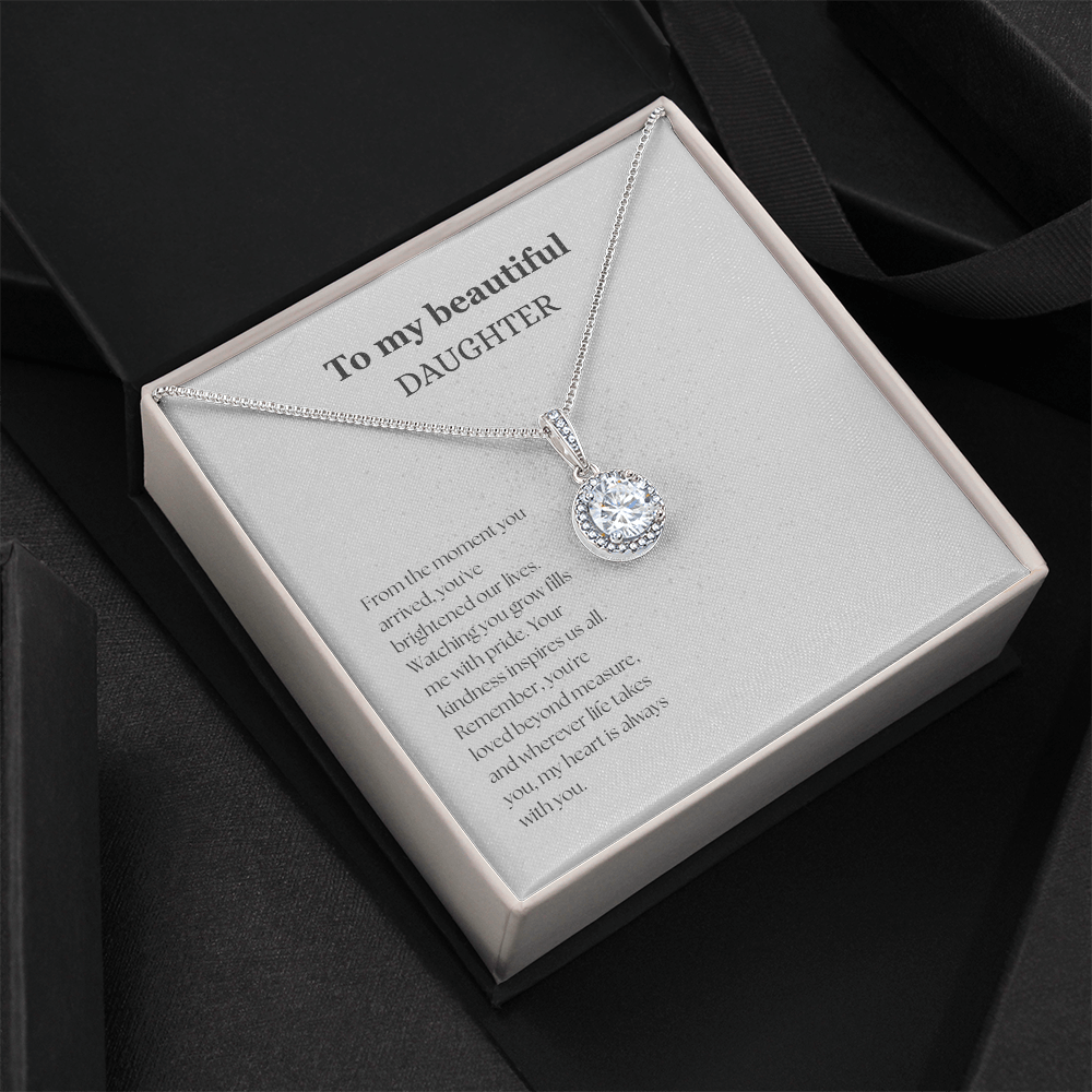 To My Beautiful Daughter White/Black Eternal Hope Necklace