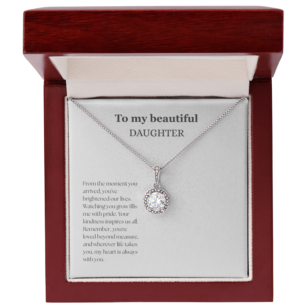 To My Beautiful Daughter White/Black Eternal Hope Necklace