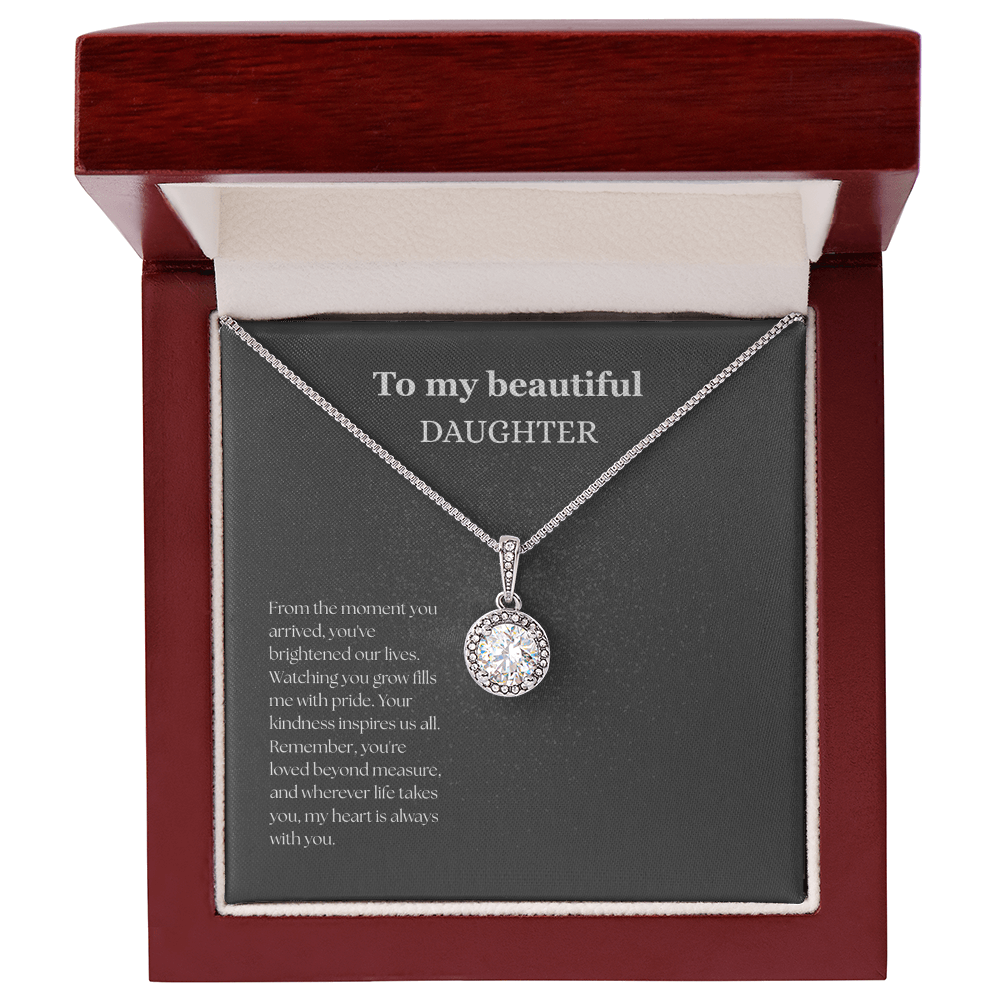 To My Beautiful Daughter Black/White Eternal Hope Necklace