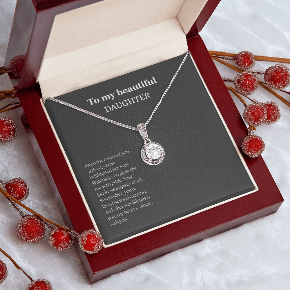 To My Beautiful Daughter Black/White Eternal Hope Necklace