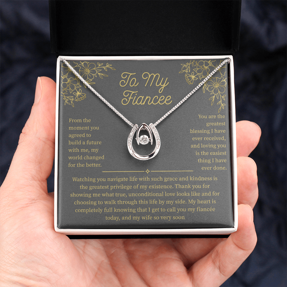 To My Fiancee, Lucky In Love Necklace