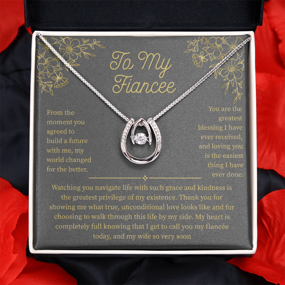 To My Fiancee, Lucky In Love Necklace