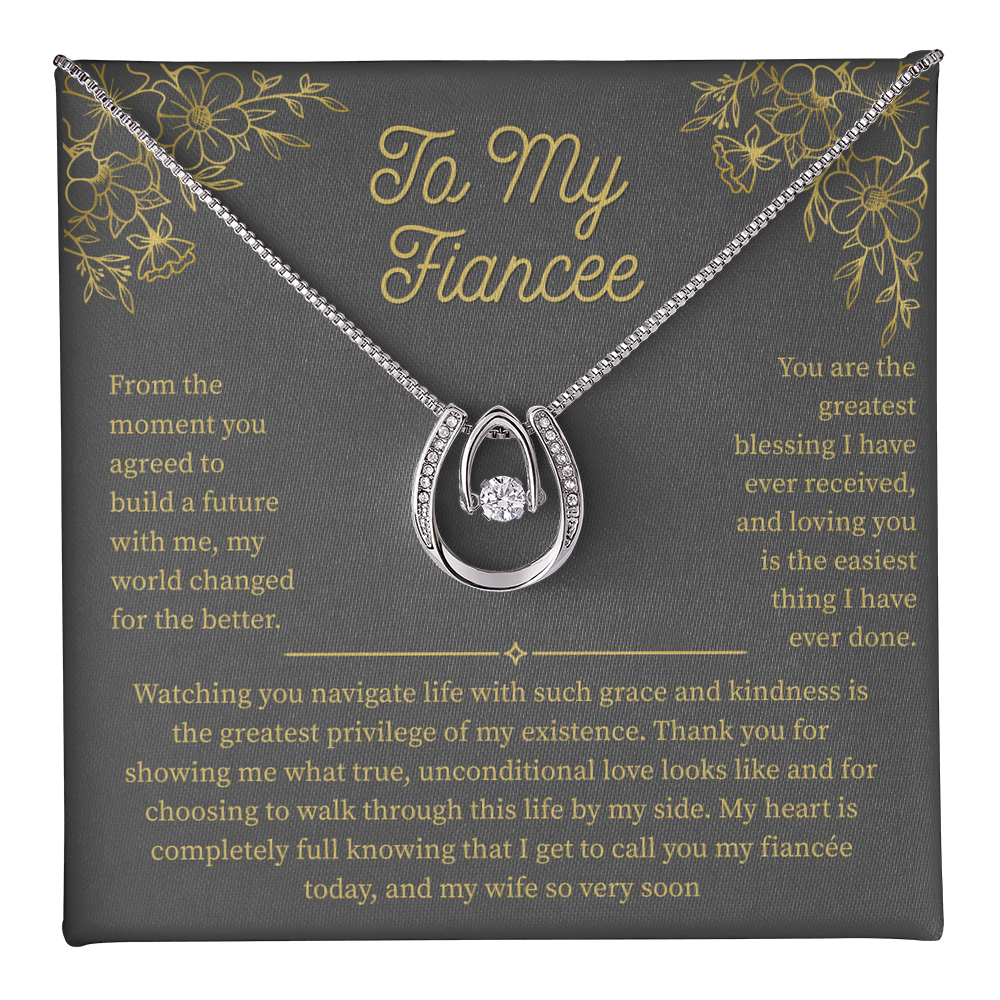 To My Fiancee, Lucky In Love Necklace