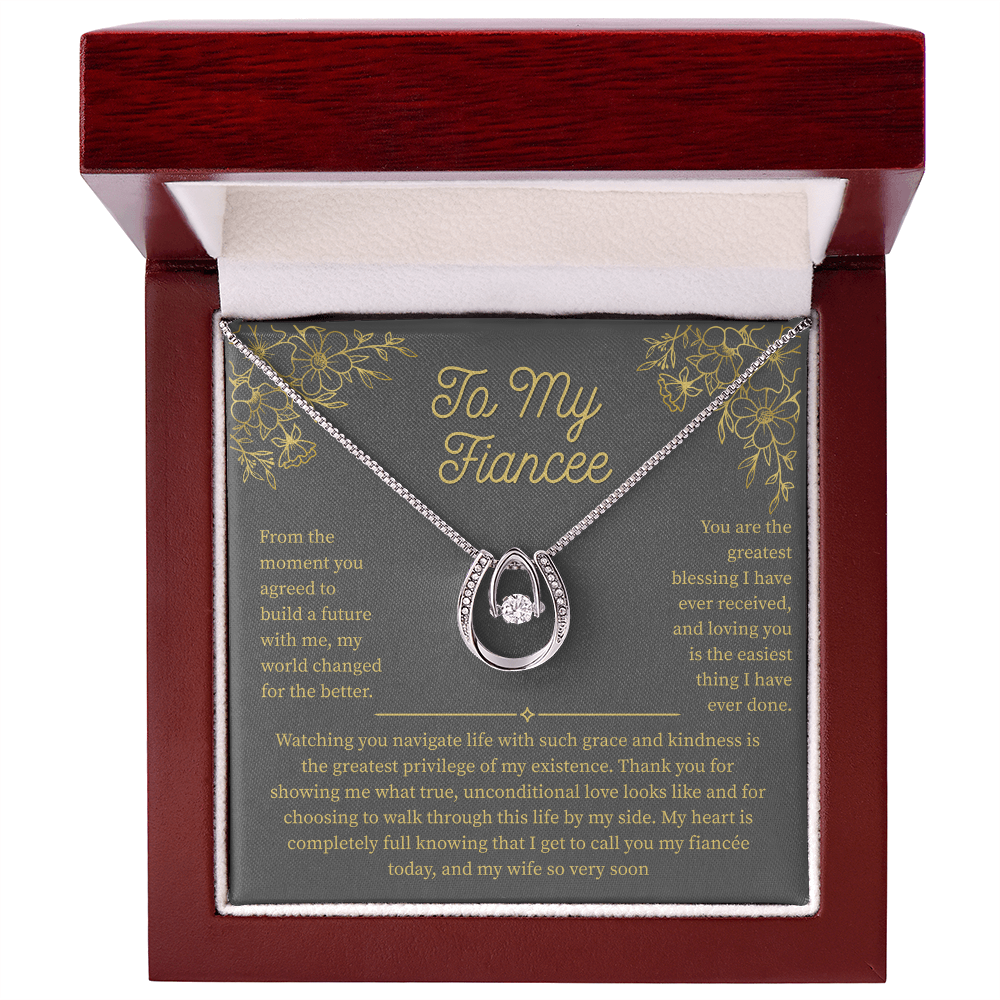 To My Fiancee, Lucky In Love Necklace