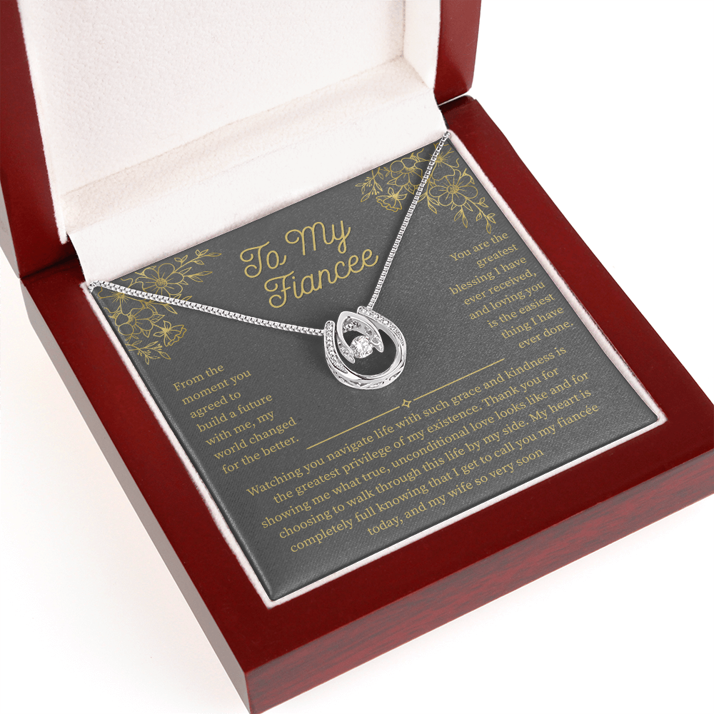 To My Fiancee, Lucky In Love Necklace