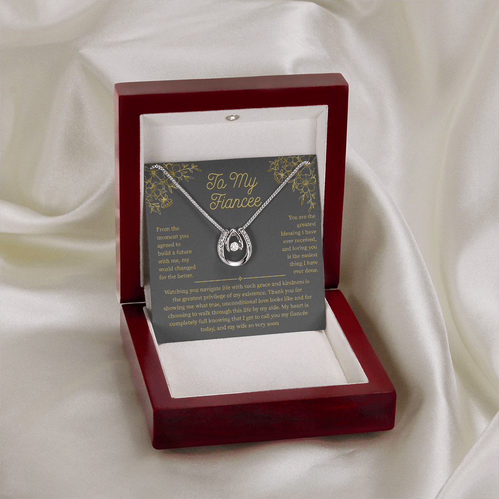 To My Fiancee, Lucky In Love Necklace