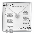 To My Daughter, Love Knot Necklace and Earring Bundle