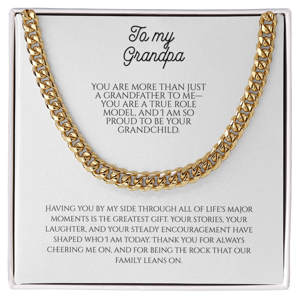 To My Grandpa, Cuban Link Chain