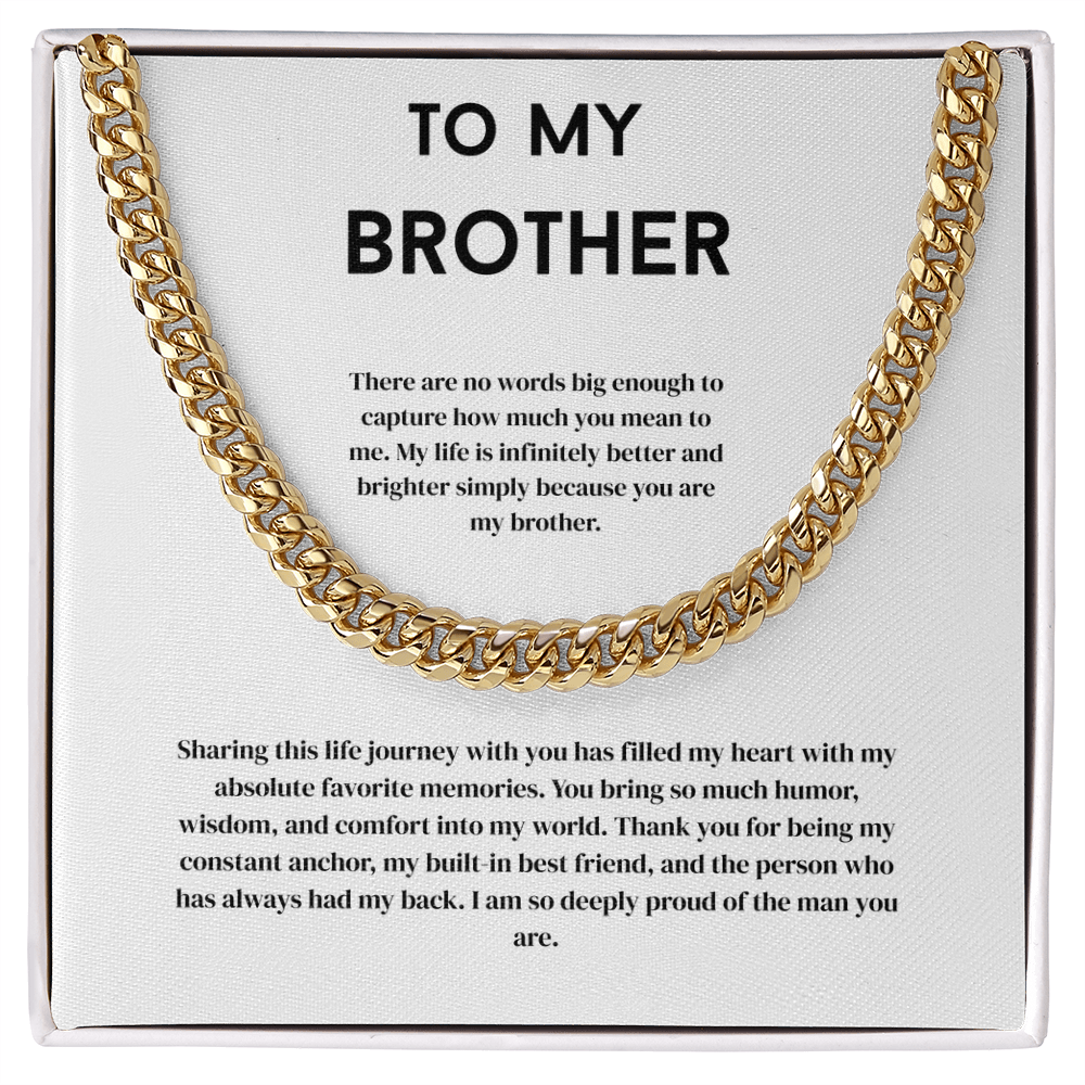 To My Brother, Men's Cuban Link Chain