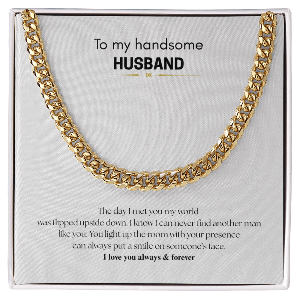 To My Handsome Husband, Cuban Link Chain