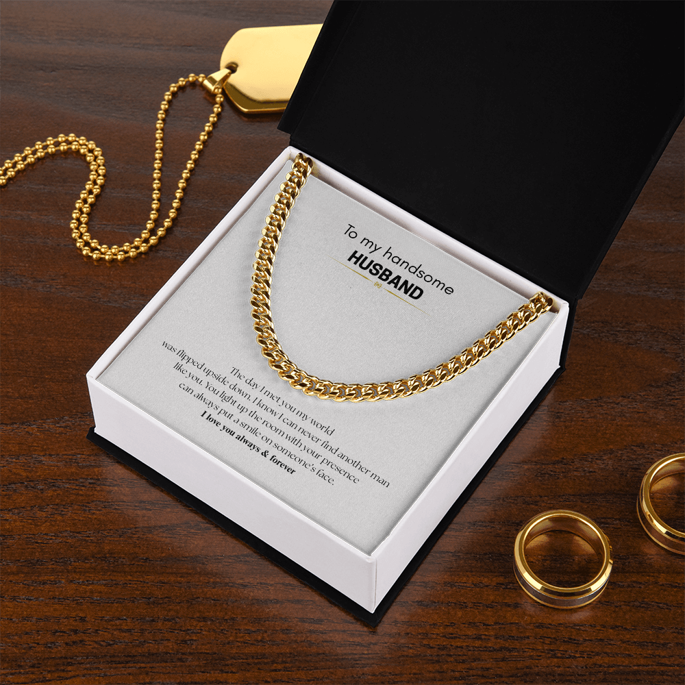 To My Handsome Husband, Cuban Link Chain