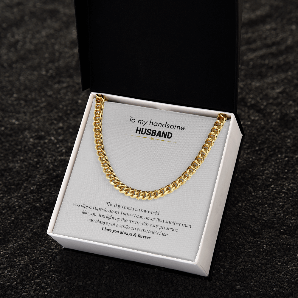 To My Handsome Husband, Cuban Link Chain