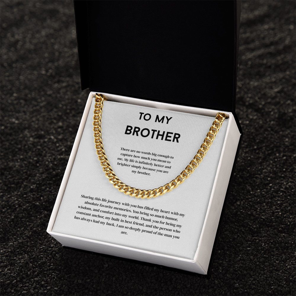 To My Brother, Men's Cuban Link Chain