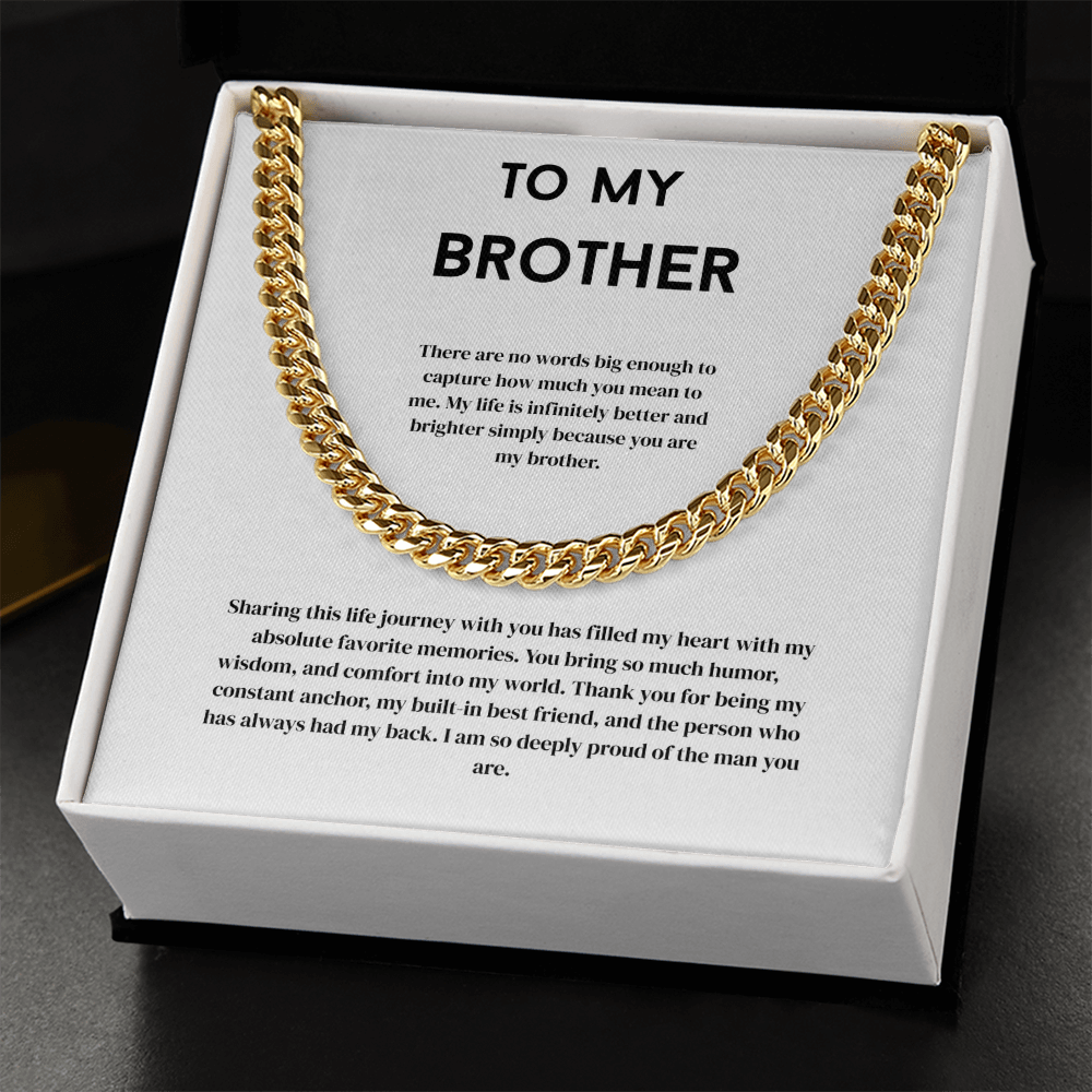 To My Brother, Men's Cuban Link Chain