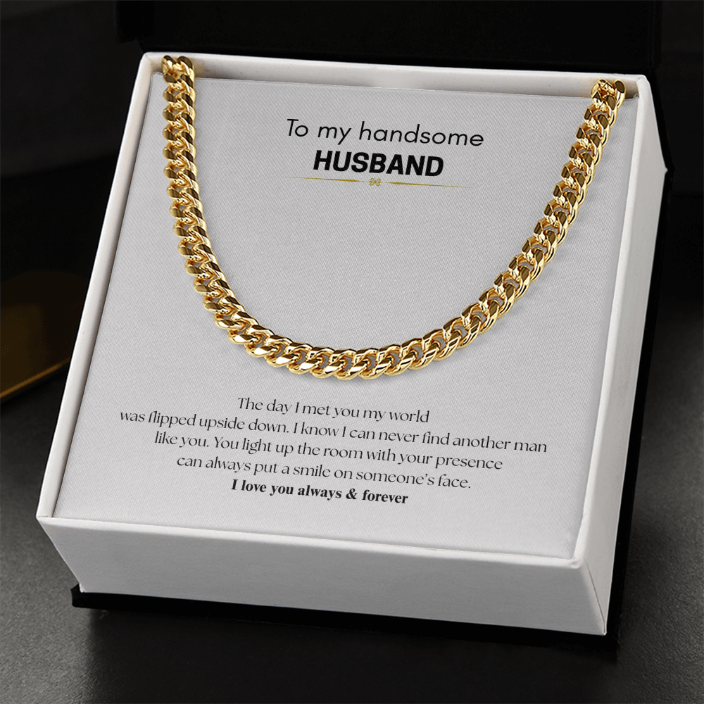 To My Handsome Husband, Cuban Link Chain