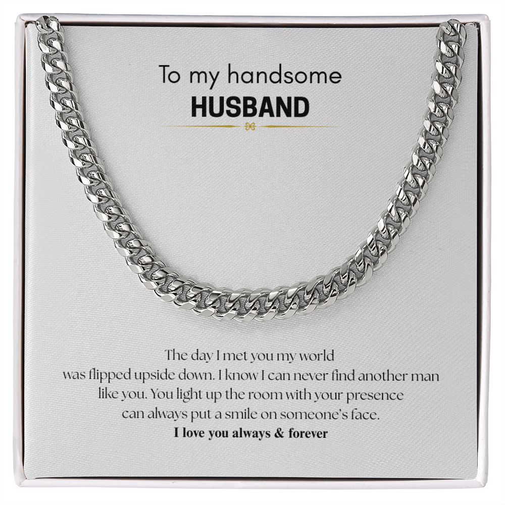 To My Handsome Husband, Cuban Link Chain