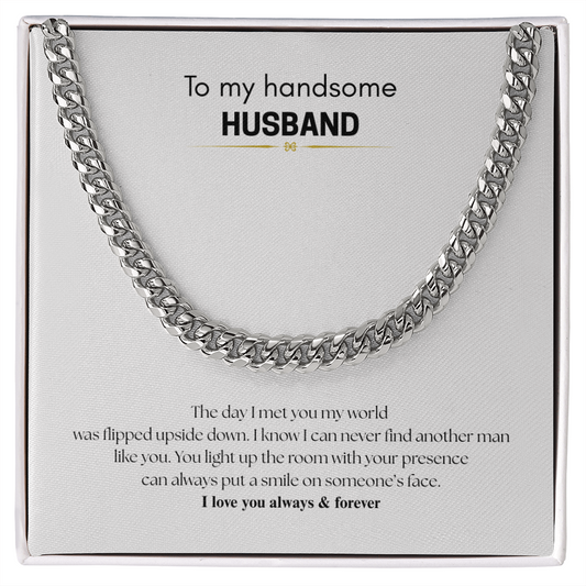 To My Handsome Husband, Cuban Link Chain