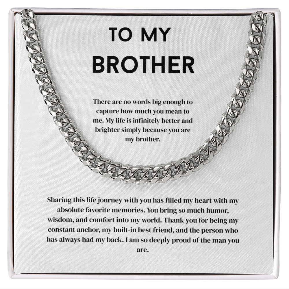 To My Brother, Men's Cuban Link Chain