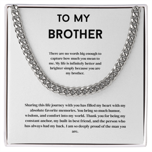 To My Brother, Men's Cuban Link Chain