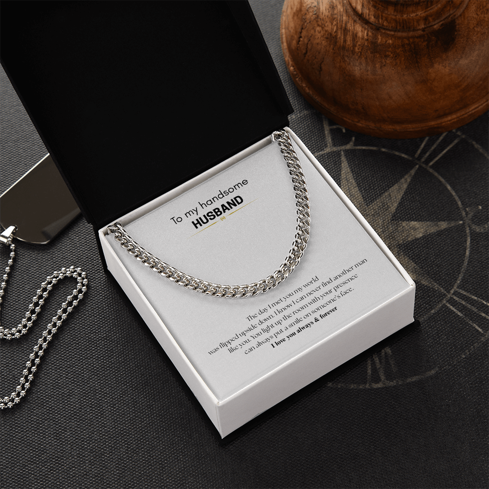To My Handsome Husband, Cuban Link Chain