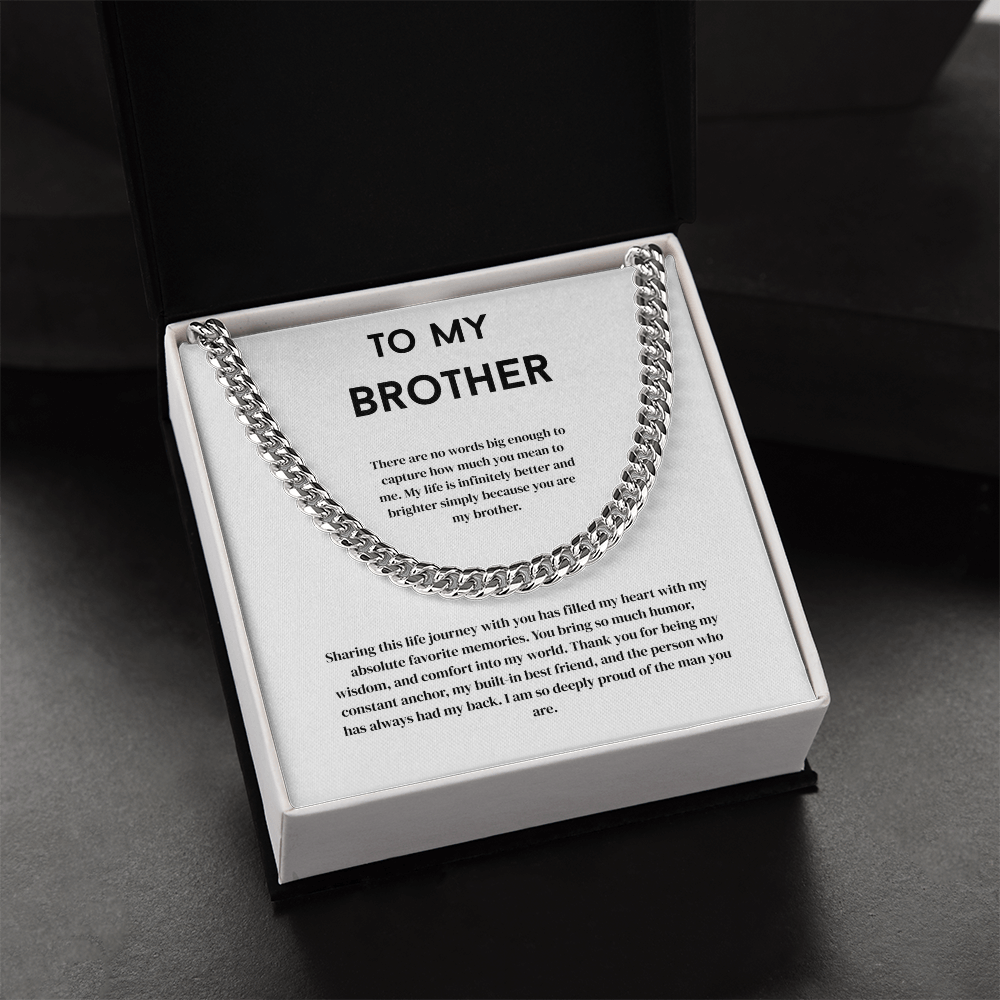 To My Brother, Men's Cuban Link Chain