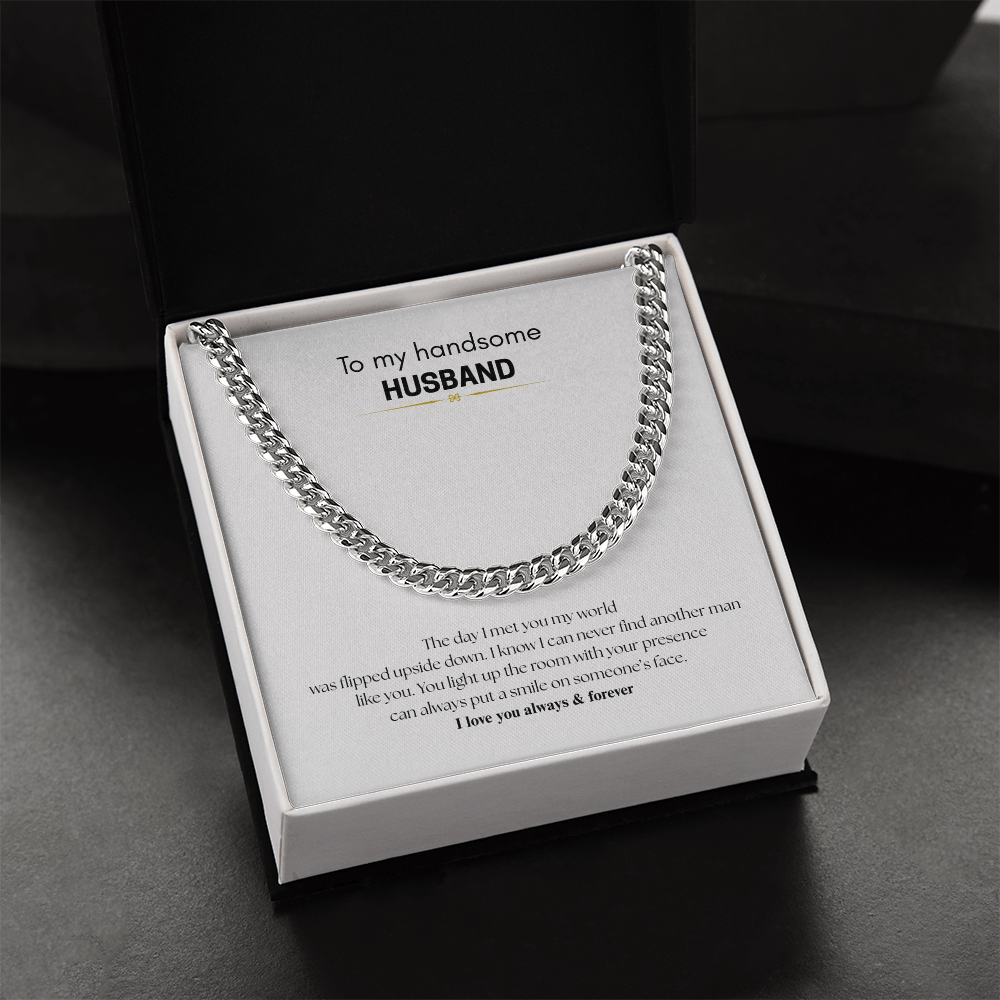To My Handsome Husband, Cuban Link Chain