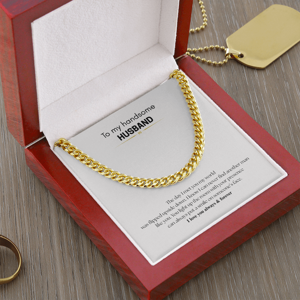 To My Handsome Husband, Cuban Link Chain