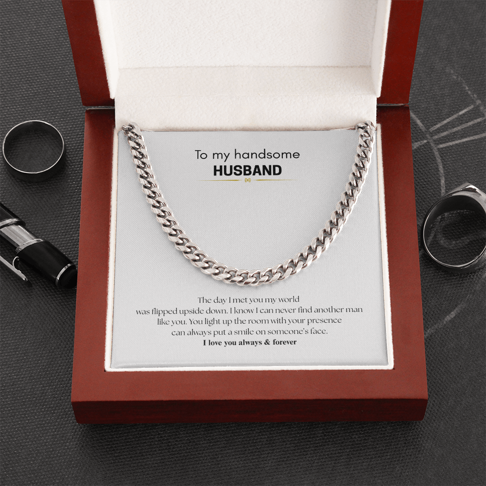 To My Handsome Husband, Cuban Link Chain
